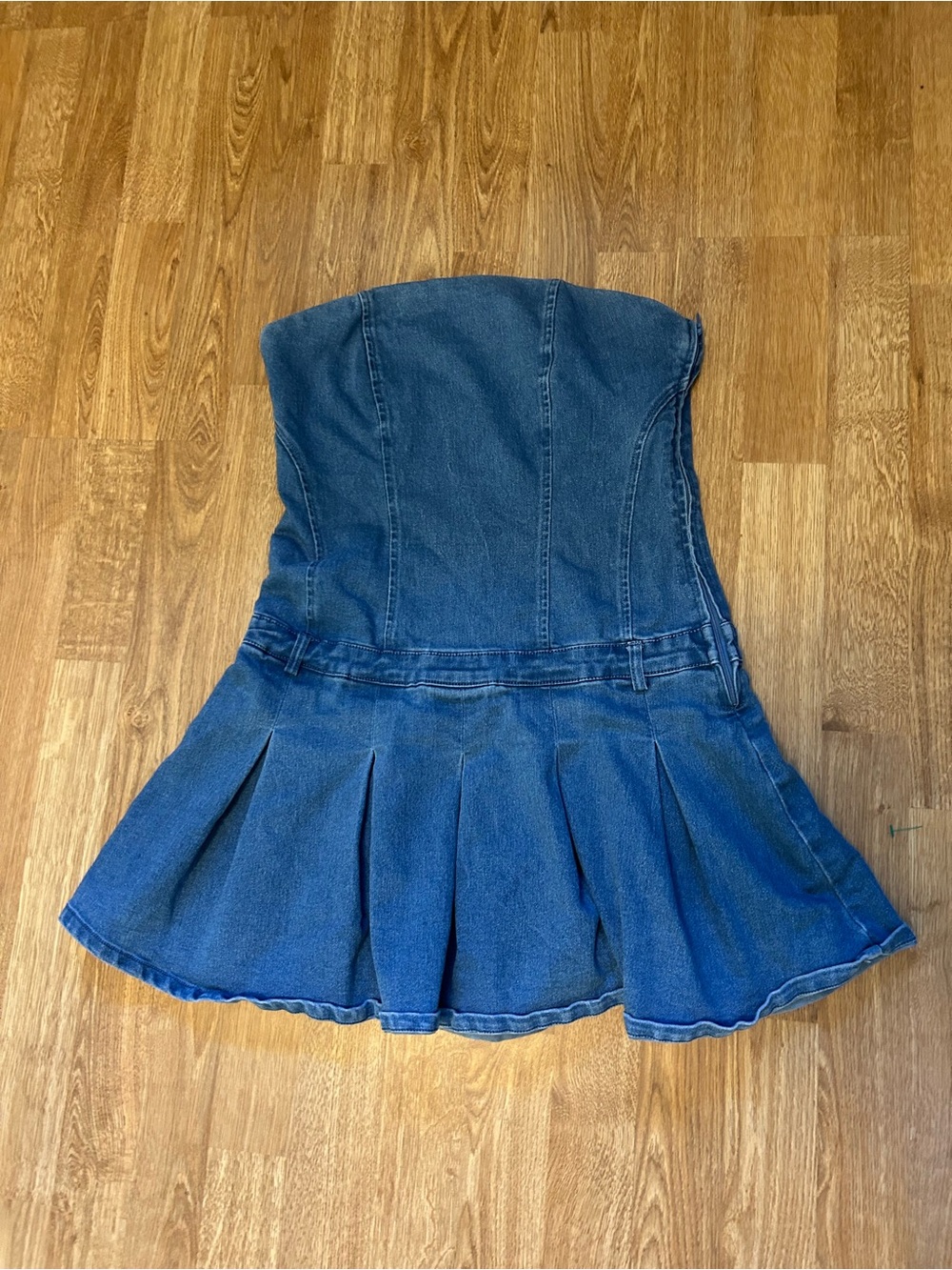 Y2K Indie Denim Pleated Dress